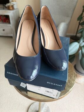 Cole Haan Navy Patent Leather Women's Heels